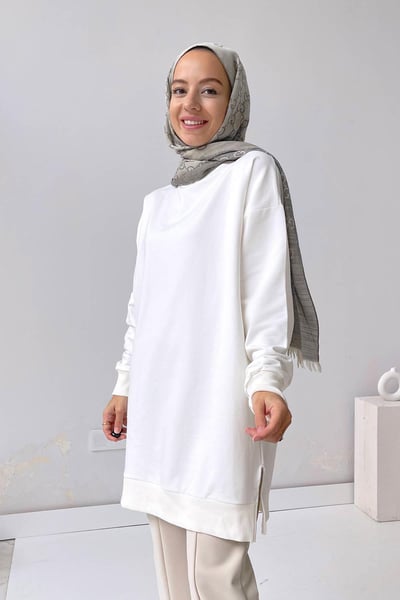 Basic Sweatshirt - Beyaz
