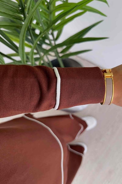 Biye Detay Merserize Takım - Kahverengi