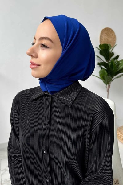 Çıtçıtlı Bone - Saks Mavi
