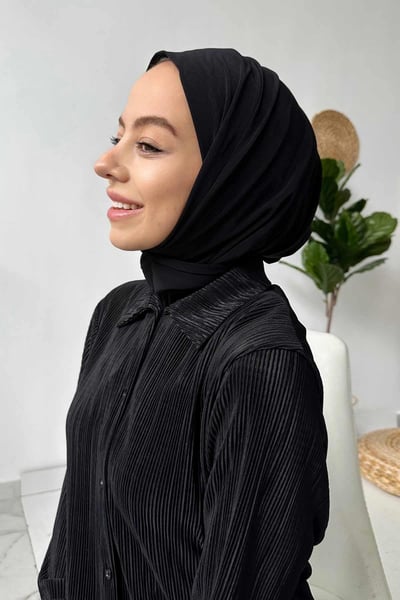 Çıtçıtlı Bone - Siyah