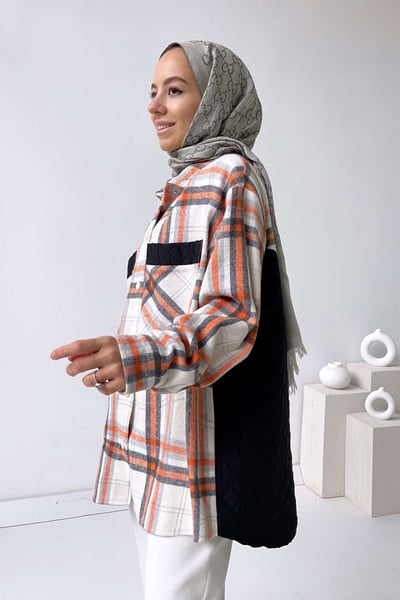 Kaşe Kapitone Ceket - Siyah