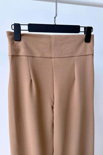 Krep Korsaj Bol Paça Pantolon - Camel