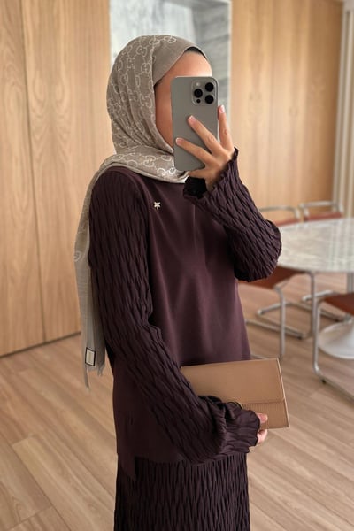 Lady Etekli Merserize Takım - Kahverengi