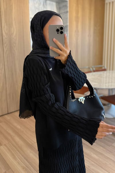 Lady Etekli Merserize Takım - Siyah