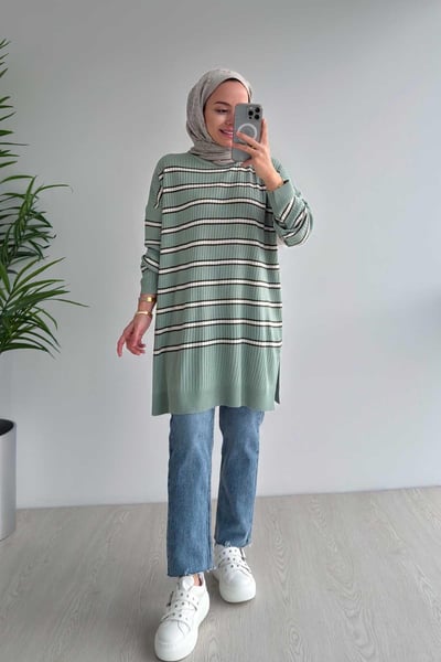Lady Triko Tunik - Yeşil