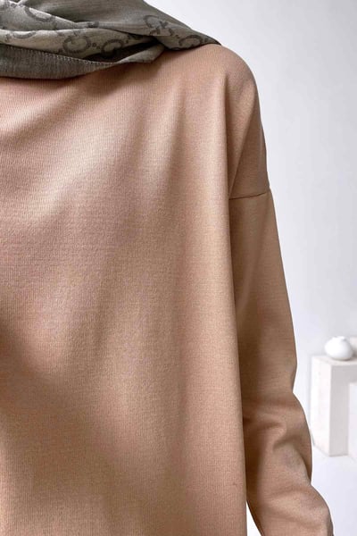 Line Merserize Tunik - Sütlü Kahve