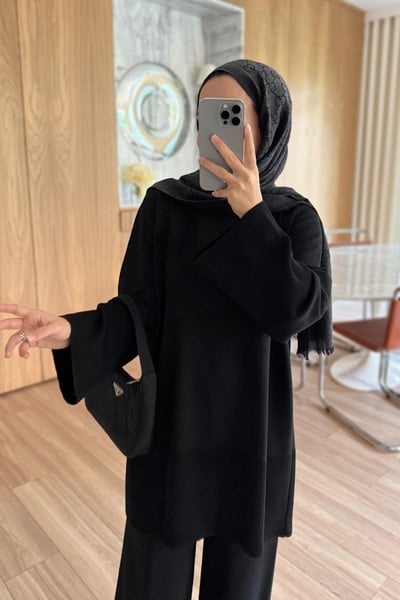 Liora Premium Rayon Takım - Siyah