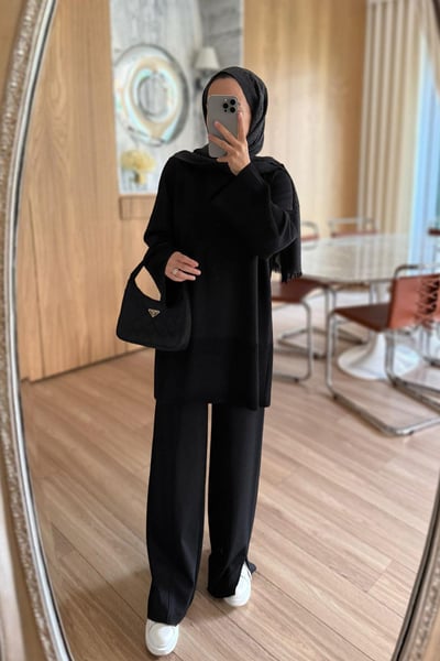 Liora Premium Rayon Takım - Siyah