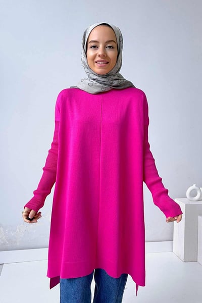 Mira Merserize Tunik - Fuşya