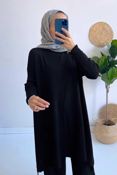 Mira Merserize Tunik - Siyah