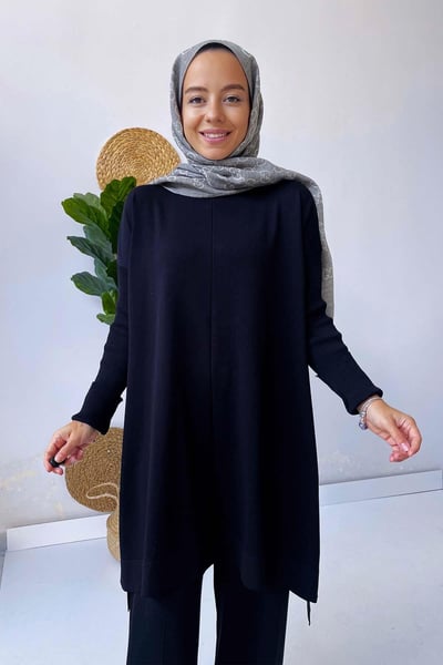 Mira Merserize Tunik - Siyah