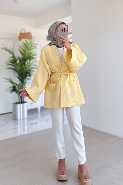 Müslin Kimono - Sarı