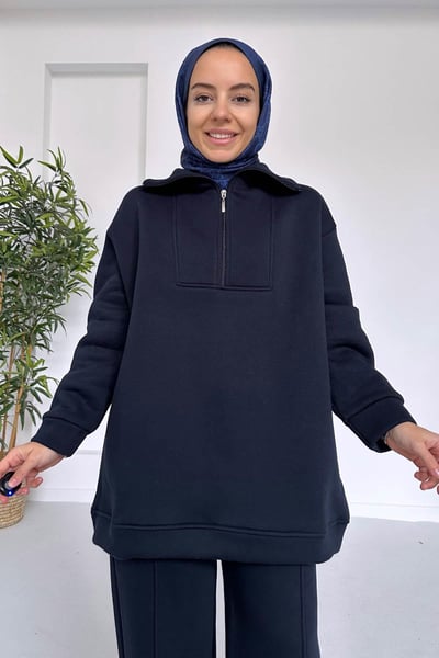 Puf 3 İplik Eşofman Takımı - Lacivert