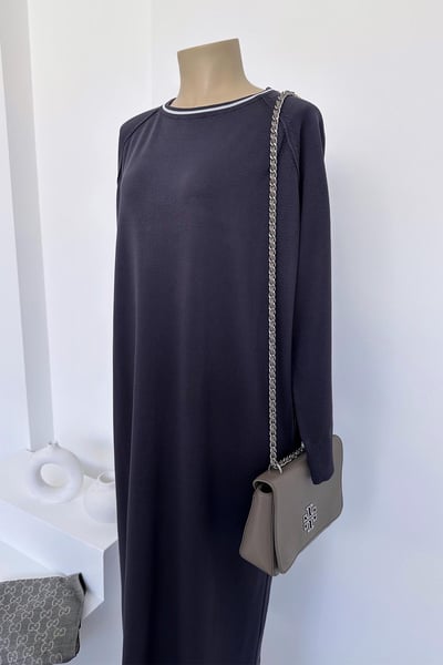 Reglan Merserize Elbise - Antrasit