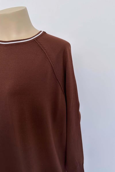 Reglan Merserize Elbise - Kahverengi