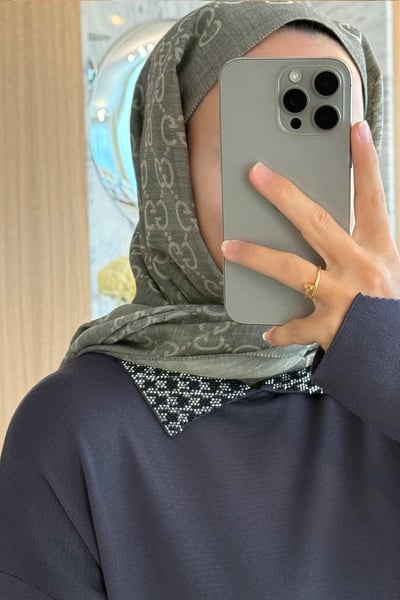 Taş Detaylı Merserize Takım - Füme