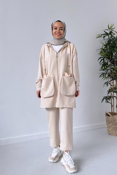 Torba Cepli İki İplik Takım - Bej