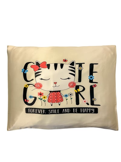 Cute Kitten - Saf İpek Bebek Yastık Kılıfı 