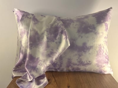 Marble Purple - Saf İpek Yastık Kılıfı 