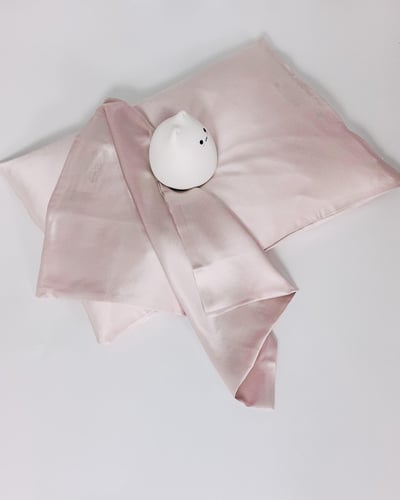 Pembe 22 Momme Saf İpek Bebek Yastık Kılıfı 
