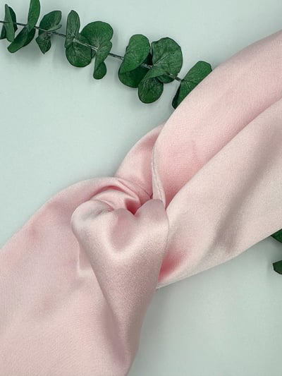 Pembe -  Saf İpek Saç Bandı 