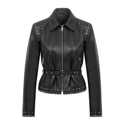 Abina Siyah Kadın Deri Ceket 