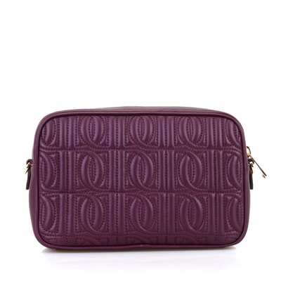 Abrama Bordo Kadın Monogram Kapitone Deri Postacı Çantası