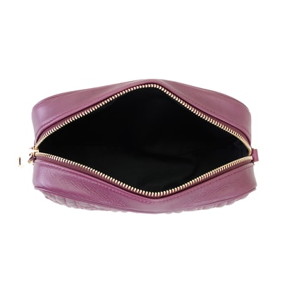 Abrama Bordo Kadın Monogram Kapitone Deri Postacı Çantası