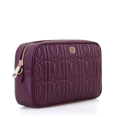 Abrama Bordo Kadın Monogram Kapitone Deri Postacı Çantası