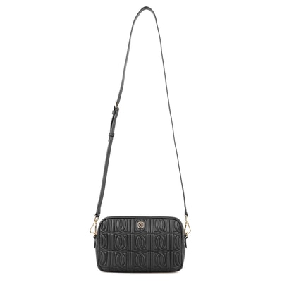 Abrama Siyah Kadın Monogram Kapitone Deri Postacı Çantası