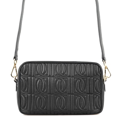 Abrama Siyah Kadın Monogram Kapitone Deri Postacı Çantası