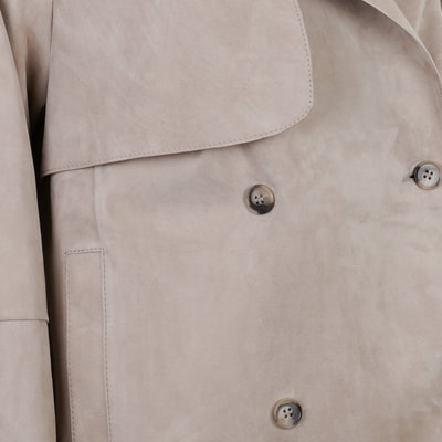 Abree Bej Kadın Süet Deri Ceket