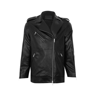 Abriana Siyah Kadın Deri Biker Ceket