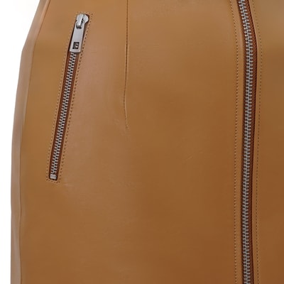 Abrienne Sarı Kadın Deri Etek