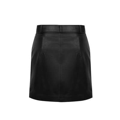 Abrienne Siyah Kadın Deri Etek