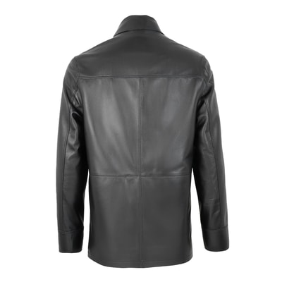 Achak Siyah Erkek Blazer Deri Ceket