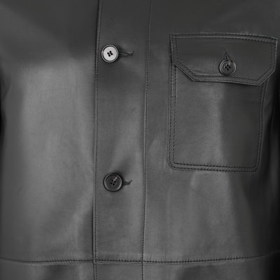 Achak Siyah Erkek Blazer Deri Ceket