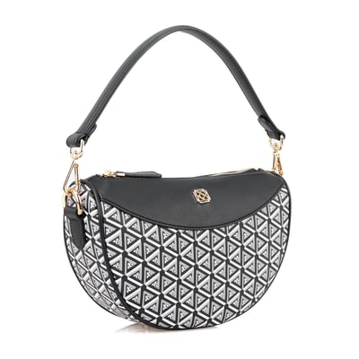 Aciano Siyah Kadın Monogram Omuz Çantası