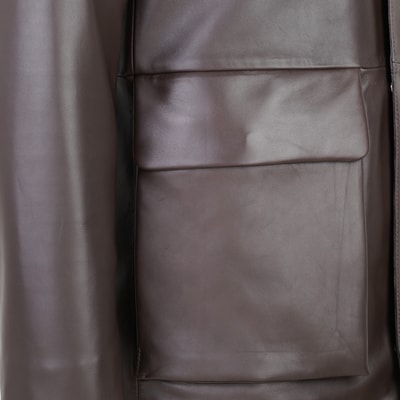 Adahy Kahve Erkek Deri Mont