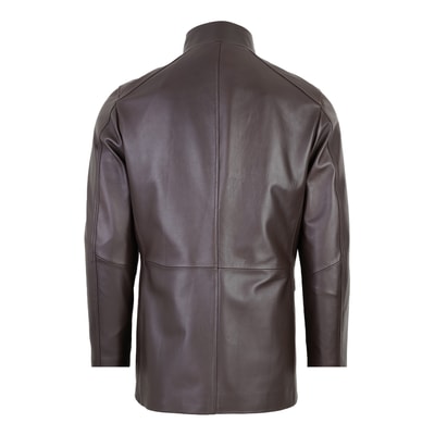 Adahy Kahve Erkek Deri Mont