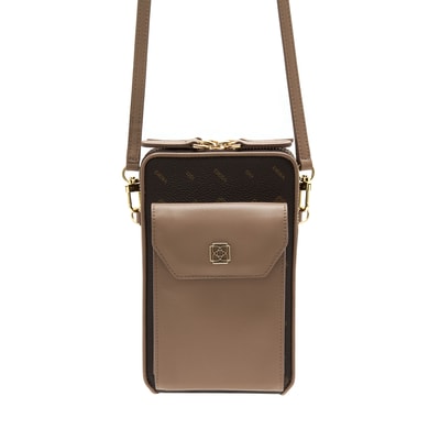 Adele Pudra Monogram Deri Telefon Çantası