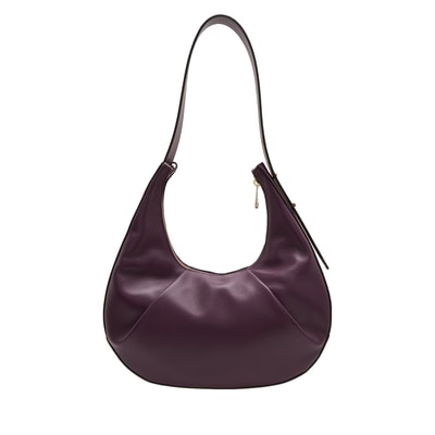 Aden Bordo Kadın Zincir Detaylı Deri Omuz Çantası