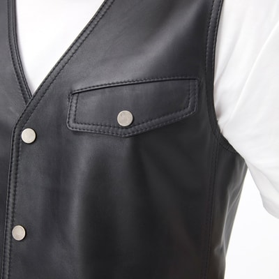 Aditsan Siyah Erkek Deri Yelek