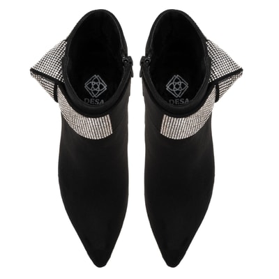Adrian Siyah Kadın Taşlı Topuklu Bot