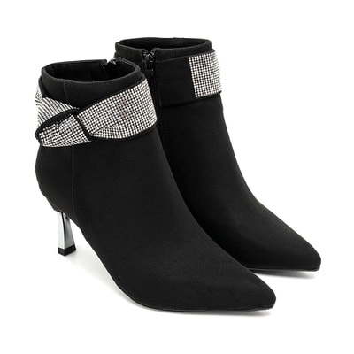 Adrian Siyah Kadın Taşlı Topuklu Bot