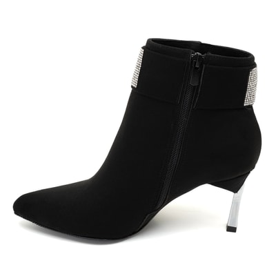 Adrian Siyah Kadın Taşlı Topuklu Bot