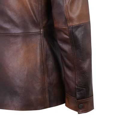 Adymn Kahve Erkek Vintage Deri Mont