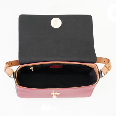 Afrooz Bordo Kadın Deri Omuz Çantası