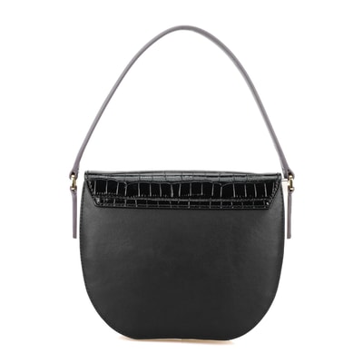 Afsooz Siyah Kadın Kroko Baskılı Deri Omuz Çantası