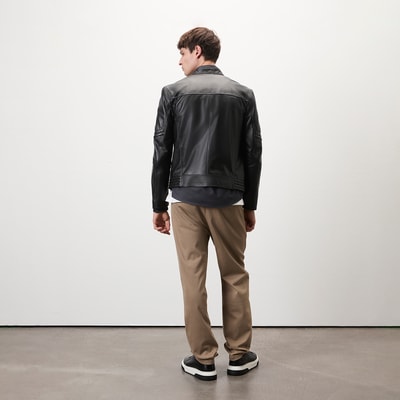 Agostino Siyah Erkek Deri Ceket